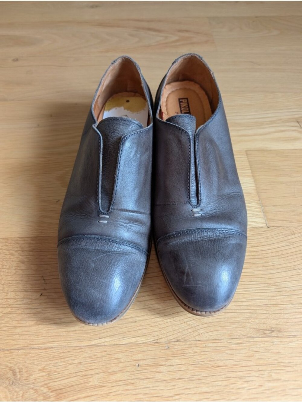 Pikolinos Royal Smart Gray Leather Toecap Slip-On Loafer, Size 9 | 39